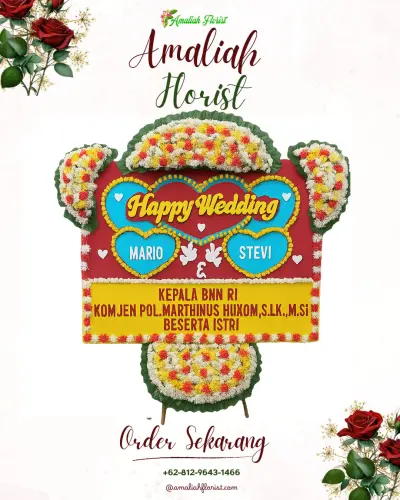Karangan Papan Bunga Pernikahan di Sodo